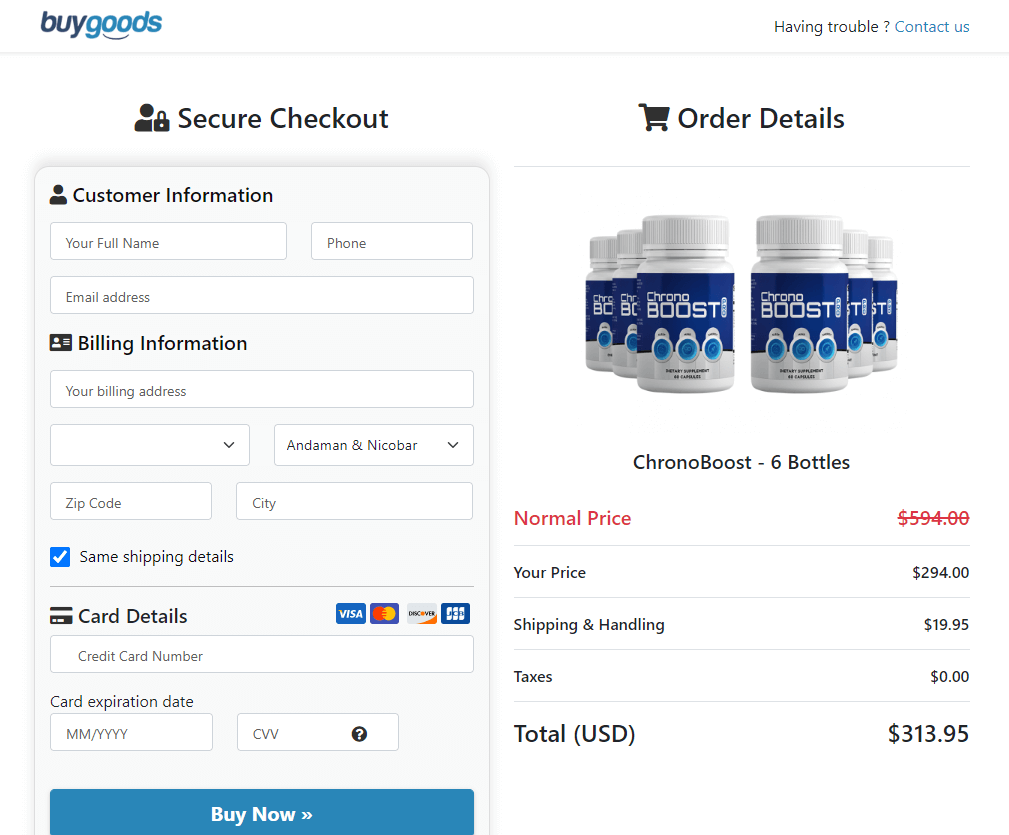 chronoboost pro order page